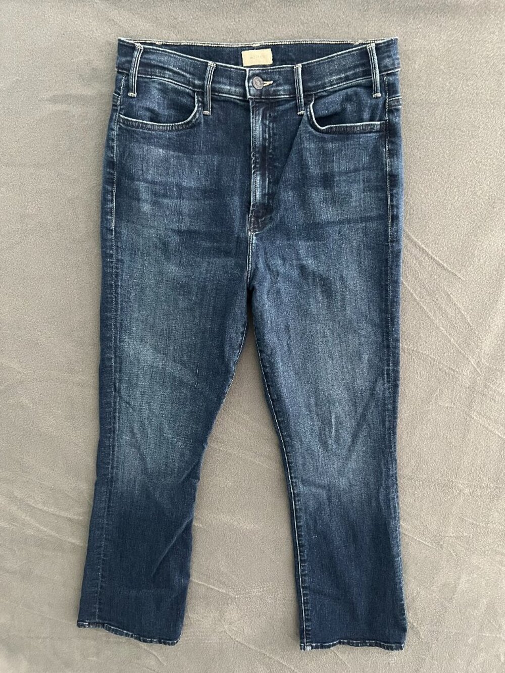 MOTHER Dark Blue Ankle Crop Jeans